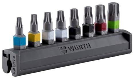 Würth 1/4 Zoll TX Bit Satz 8 Teile - Bitriegel Set 0614400060-1 x TX10 | 1 x TX15 | 2 x TX20 | 2 x TX25 | 1 x TX30 | 1 x TX40