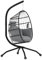 Outsunny Silla Colgante Huevo con Soporte Columpio Jardín Exterior con Cesta Plegable Cojín y Reposacabezas Columpio Colgante para Interior y Exterior Carga 120 kg Gris