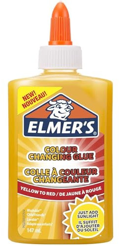 Colla Vinilica Cangiante, Ottima per Realizzare Slime, Lavabile, da giallo a rosso, 147 ml, 1 Pezzo per Elmer’s