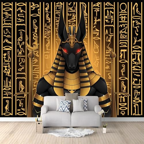 Wallpaper Black Gold Neutral Art Deco Non-Woven Wallpaper 78.74 x 55.12 for Living Room Feature Wall Ceilings Feature Modern Vintage Egypt Painting Patterned Wallpaper