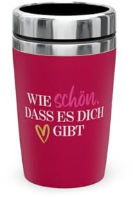 La Vida Edelstahl Thermo Becher to go 240 ml Wie schön das es Dich gibt 13,5x8,4cm