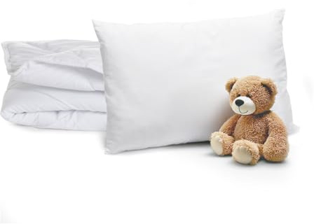 Bleu Câlin Babypaket, lätt täcke, 100 x 135 cm + fluffig kudde 40 x 60 cm för spjälsäng 70 x 140 cm - tvättbart vid 95 °C - Oeko-Tex-certifierad