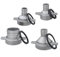 Connecteur de pompe à eau en aluminium avec joint en caoutchouc compatible avec différentes tailles de tuyau pour une fonction optimale (5,1 cm à 2,5 cm)