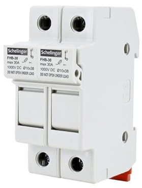Schelinger Sicherungshalter 2P 10x38-1000V DC - 32A max - DIN-Schiene - IP20