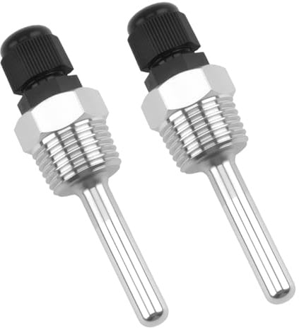 2 Stück Tauchhülse 1/2 Edelstahl, Temperaturfühler Tauchhülsen 8 X 50mm, 1/2 Zoll Edelstahl Tauchhülse 8 × 50 Mm Mit G1/2 Gewinde Für Sensoren, Kollektoren, Heizsysteme, Industrieeinsatz
