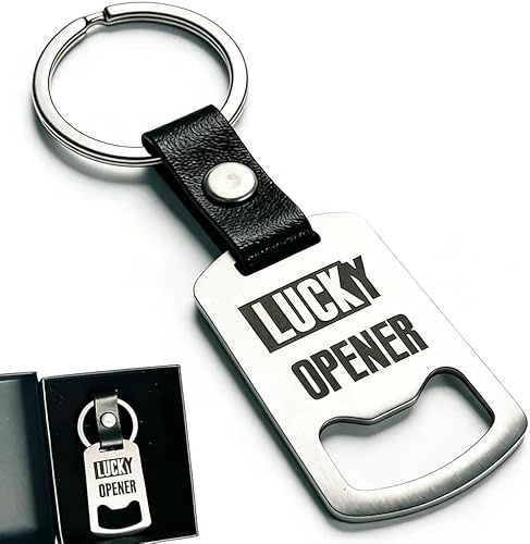 Lucky Opener Stainless Steel Bottle Opener Keychain - Unique Dad Gifts for Father’s Day, Birthday, Christmas - Practical Beer Lovers Present for Bar, Camping, Parties