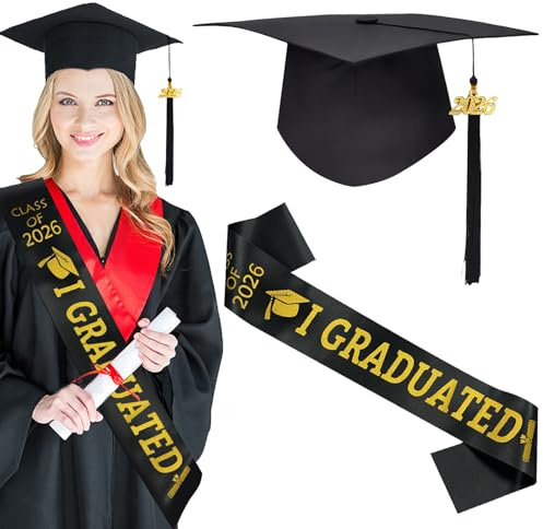 YOUYIKE Abschluss Hut, Bachelor Hut Doktorhut Graduation Cap Meisterhut Mentorhut, Verstellbar Abschluss Hut Unisex für Abschlussfeiern vom Studium, Universität, Hochschule, Abitur