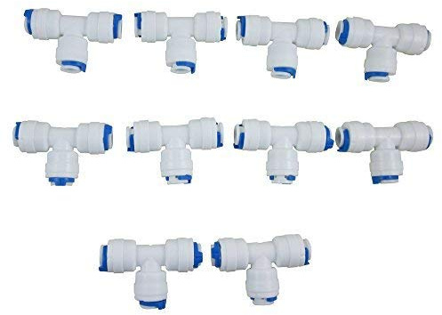 Quick Connector for RO Water Reverse Osmosis System (Pack of 10) (T Type)