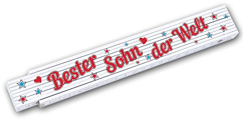Zollstock Meterstab 2 m mit Schriftzug Bester Sohn der Welt Geschenkidee zum Geburtstag Männertag Weihnachten Familie Mann Handwerker