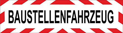 INDIGOS UG - Autoaufkleber/Aufkleber - Baustellenfahrzeug - mit Rahmen - 30 x 8 cm