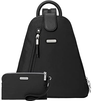 Baggallini Damen Metro-Rucksack mit RFID-Handgelenk Handtaschen, Schwarz