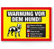 Komma Security Warnung vor dem Hund Schild mehrsprachig Hinweisschild wetterfest Hundeschild Gartentor Einfahrtstor Haustür Türschild Abschreckung Warnschild Einbruchschutz