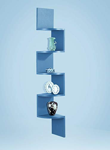 spot on dealz Lucca Wall Mount Corner Shelf Home Hanging Storage Rack Display 5 Tier shelves-Silver Grey