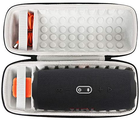 Khanka EVA Duro Caso Recorrido Bolso Funda Estuche Case para JBL Charge 4 / Charge 5 - Altavoz Bluetooth inalámbrico Portátil Estéreo (Negro)