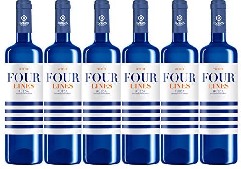 CUATRO RAYAS Four Lines Verdejo - Vino Blanco DO Rueda (6 Botellas x 750ml)