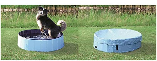 Trixie 39482 Hundepool, ø 120 × 30 cm, hellblau/blau + Abdeckung für Hundepool # 39482, ø 120 cm, hellblau