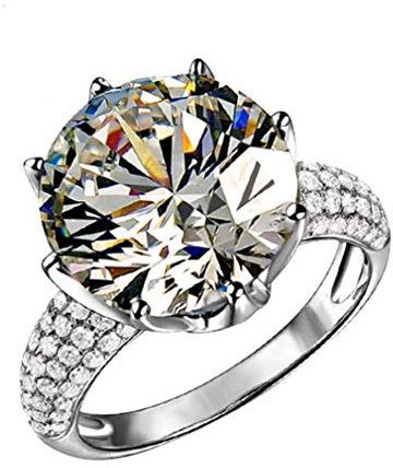 YAZILIND Classic Sechs-Klauen-CZ-Ring Platinierte Statement-Ringe Weiblicher Luxusschmuck Damen-Mutter-Geschenk