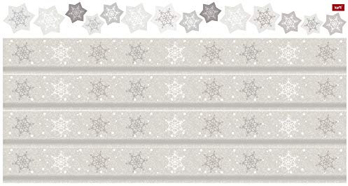 1art1 Weihnachten Bordüre Mit Eisblumen Wand-Tattoo | Deko Wandaufkleber für Wohnzimmer Kinderzimmer Küche Bad Flur | Wandsticker für Tür Wand Möbel/Schrank 480x12 cm