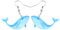 DOWAY Acryl Charme Wal Ohrringe Hängend Schmuck Ozean Fisch Dekoration für Damen Mädchen lustige Party Geschenke (Blau)