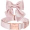 Unique style paws Hundehalsband aus Seide, einstellbar, langlebig, mit Schleife, Hochzeitsfliege, Halsband für sehr kleine Welpen und Katzen, Größe XS, Rosa