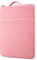 MicaYoung 14 Inch Laptop Sleeve Case Water-Resistant Protecive Bag with Front Pocket Retractable Handle Notebook Carrying Case for 14 Inch Chromebook Notebook, Pink
