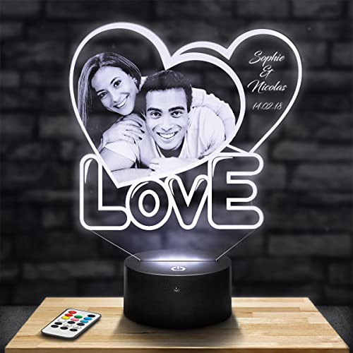 Lampephoto.fr Personalisierte lampe mit foto. Fotogeschenke. Personalisierte lampe herz zum Valentinstag, Partner geschenke, Hochzeitstag, Valentinsgeschenk, Couple Geschenk, Geschenk für sie