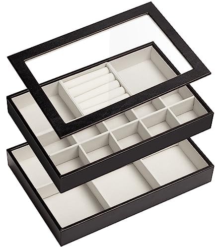 AdelDream Stapelbares Schmucktablett Schmuckschatpfanne Aufbewahrung Schublade Lagerung-Schmuck Aufbewahrung Damen Schmuckschatpfe
