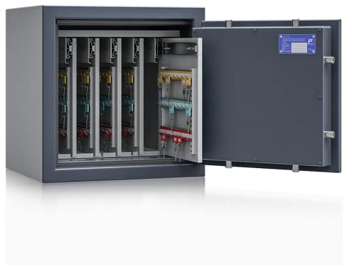 SafeHero Schlüsseltresor/Schlüsselsafe für 280 Schlüssel | Secureo Osprey Key 3 | Klasse 1 EN 1143-1 | Elektronisches Zahlenschloss | 5 ausziehbare Wände | 500x500x420 mm (HxBxT) | 88 kg