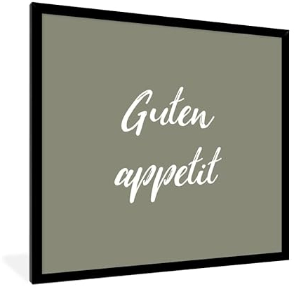 MuchoWow Poster Bilder Wanddeko Deko Wohnzimmer 40x40 cm Guten Appetit - Zitate - Bon appetit - Sprichwörter