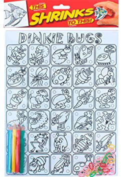 Shrinkles Dinkie Bugs magisches Kunststoff-Ketten-Set mit Motiven und Ringen zum Befestigen