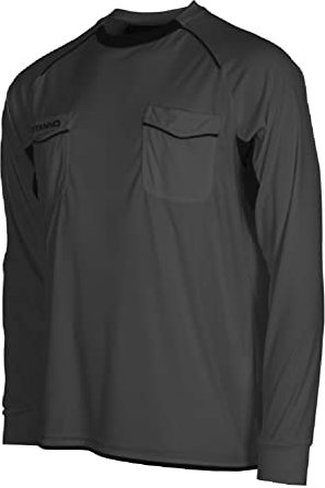 2022 Stanno Bergamo Referee Shirt Long Sleeve - Anthracite Black (Large)