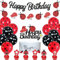 Marienkäfer Geburtstags Party Dekorationen Marienkäfer Happy Geburtstag Deko Banner Rosa Rote Luftballons Marienkäfer Cake Topper Cupcake Aufsatz für Damen Frauen1 und 2 Geburtstag Dekoration
