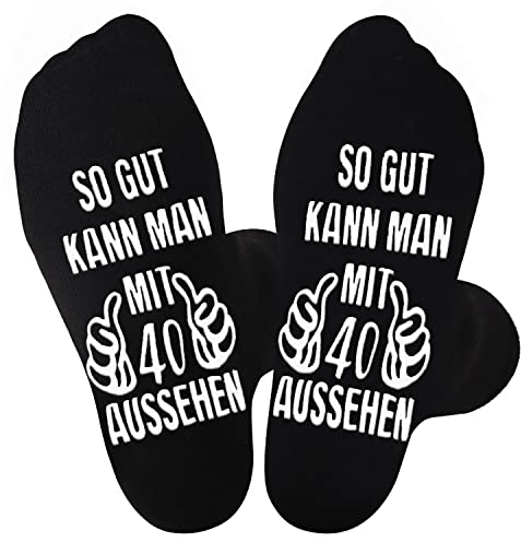 Jeasona 40. Geburtstag Socken Herren Anti-Rutsch 40 Geburtstag Männer Geschenkideen 40 Geburtstag Männer Geschenk Lustig Deko 40 Geburtstag Mann 40. Geburtstag Männer 40. Geburtstag Mann Socken 43-46