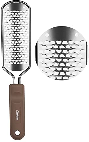 Easkep Foot File Foot Pedicure Tool, Stainless Steel Foot Scrubber Foot File Dead Skin Remover for Hard Skin and Dry Cracked Feet Scraper-Sliver