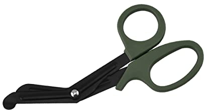 IERCZA une pièce Ciseaux médicaux Ciseaux à bandage en acier inoxydable plié Ciseaux de traumatologie pour les voyages en plein air trousse de premiers soins pour salle d'urgence(vert)