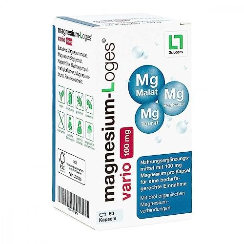 magnesium-Loges® vario 100 mg - 60 Kapseln - Nahrungsergänzungsmittel mit 100 mg Magnesium für eine bedarfsgerechte Einnahme