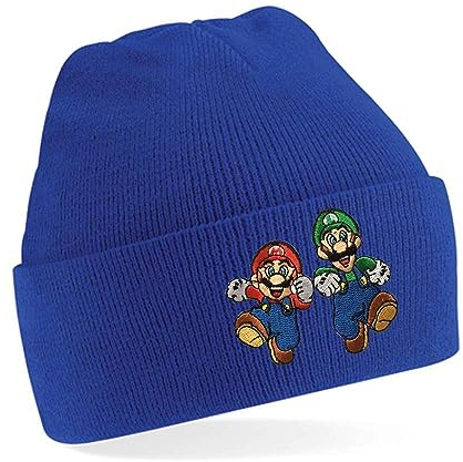 Blondie & Brownie Winter Herbst Beanie Mütze Mario & Luigi, Royalblau