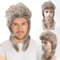 FENYW Vokuhila Perücke Herren, 45CM Männer Blonde Vokuhila, 70er 80er Vokuhila Perücke, Proll Perücke Blonde Vokuhila Perücke Für Herren, Set Mit Vokuhila Perücke Für Karneval Halloween Party
