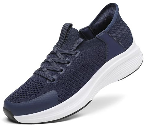 LUPWEE Zapatos sin Cordones para Mujer, Zapatos de Caminar Ligeros con Ajuste de Arco sin Manos, Zapatillas de Tenis para Correr y Hacer Ejercicio,Azul 40