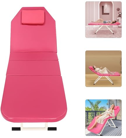 EurHomePlus Klappbare Massageliege Kosmetikstuhl Massageliege, Tragbare Salon Spa Salon Gesichtsbett Beauty Massage Tisch Stuhl 71 (Pink)
