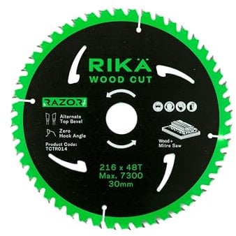 Rikä TCTR014 Razor Pro TCT Mitre Saw Blade 216mm x 48T x 30mm