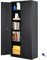 VEVOR Armoire de rangement en métal, armoire de rangement verrouillable en acier avec 2 portes magnétiques et 4 étagères réglables, armoire en métal de 180,7 cm, capacité de 90,7 kg par étagère avec 3