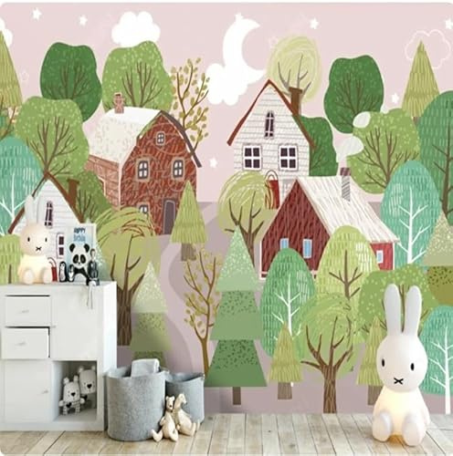 ACASI Mural Green Tree House 3D Photo Wallpaper Bedroom Background Wall Wallpaper,3D,250x175cm