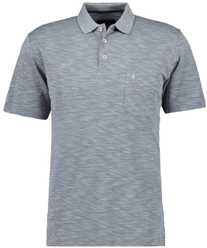 RAGMAN Herren Softknit-Polo Flammdesign Grau-Melange-012, 4XL