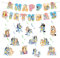 debly 14PCS Blue y Geburtstagsdeko, Geburtstag Banner, Bunting Girlande und hängende Dekoration, Dog Happy Birthday Banner deko Kindergeburtstag Set, Thema für Kinder Deko kindergeburtstag