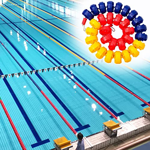 Indoor Pool Race Boje Lines, Pool Lane Safety Float Lines, Swimming Pool Lane Markings for Competition, Includes Anti-Scratch Boje & 2 Hooks