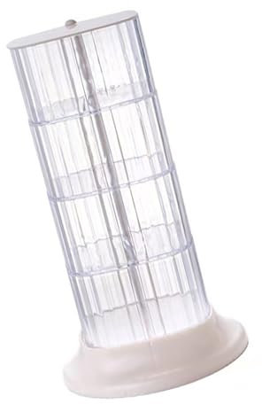 Rotating Hair Accessories Storage Box, Multifunctional 4 Tier Rotating Jewelry Storage Box Plastic for Headband (White)