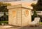 FinnTherm Comfort Set Saunahaus Cubus Gartensauna 3 Sitzbänke aus Holz, Sauna mit 70 mm Wandstärke, Außensauna mit Montagematerial