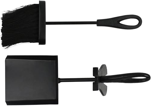 Fireplace Brush & Shovel Set Loop Handle Fireside Accessories Tools for Wood Burner