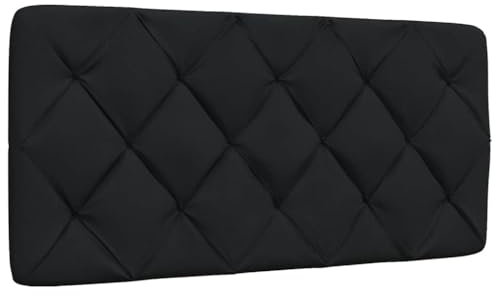 vidaXL Kopfteil-Kissen Schwarz 100 cm Stoff, Kopfteilkissen, Kopfkissen, Lesekissen, Kopfteilpolster, Rückenkissen, Kissen-Kopfteil, Kopfteil Polster